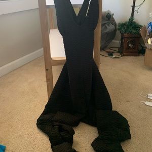 Shein Criss Cross Backless texture short jumpsuit